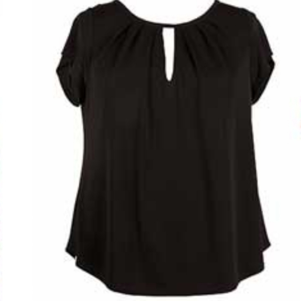 Anna Scholz Black Crepe Jersey Keyhole Top 18